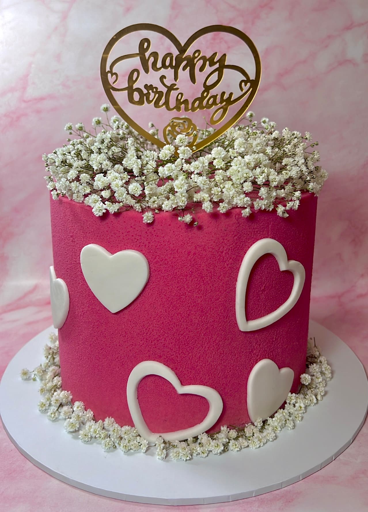 Baby's Breath Heart Cake