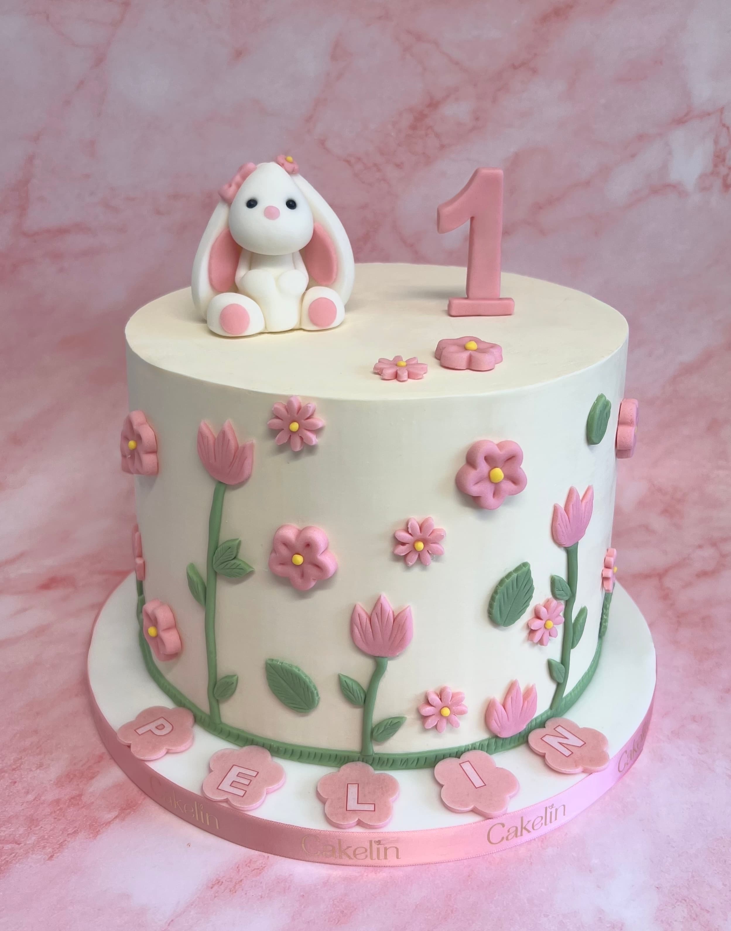 First Birthday Bunny Cake
