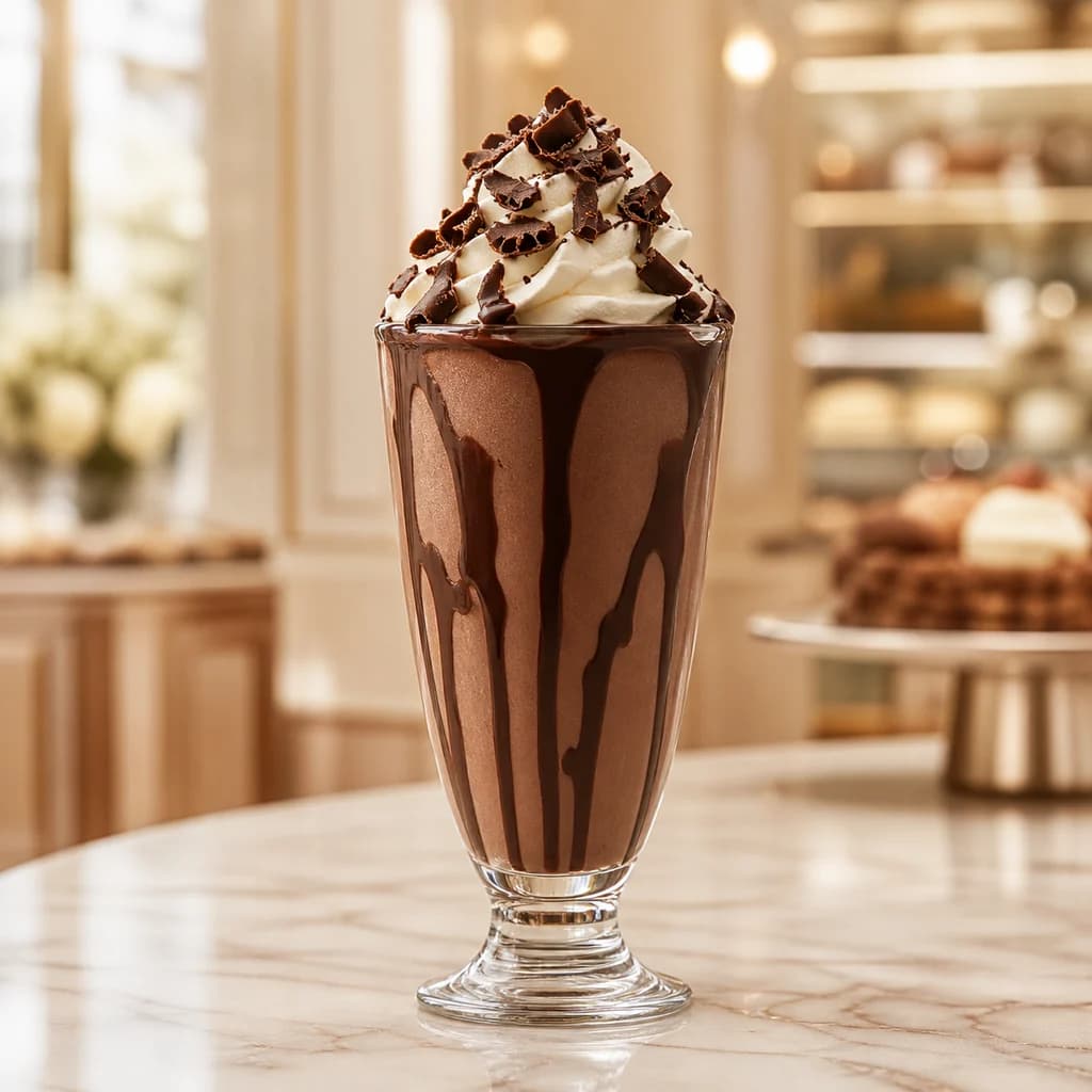 Belgian chocolate fudge milkshake