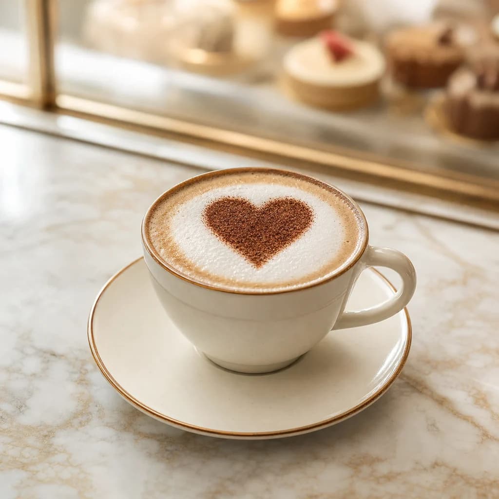 Cappuccino with cocoa heart