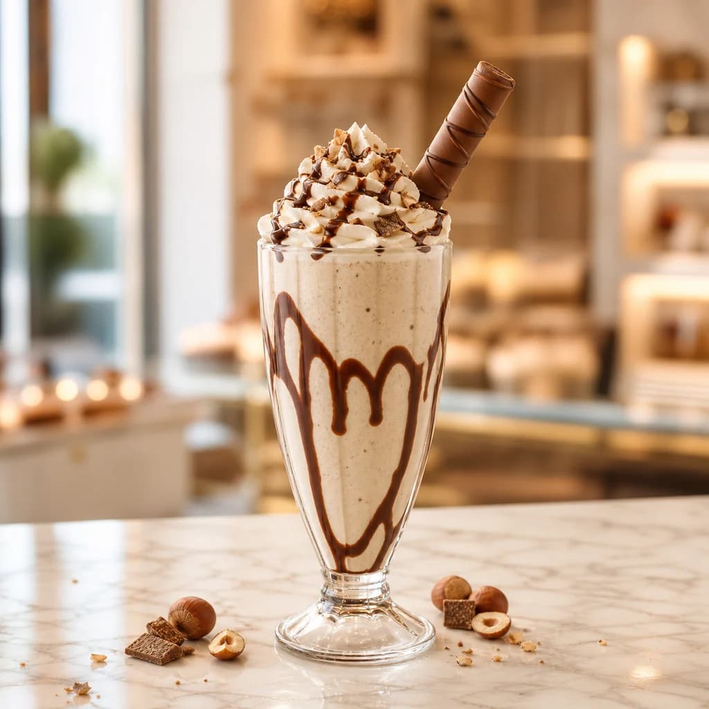 Hazelnut chocolate wafer milkshake