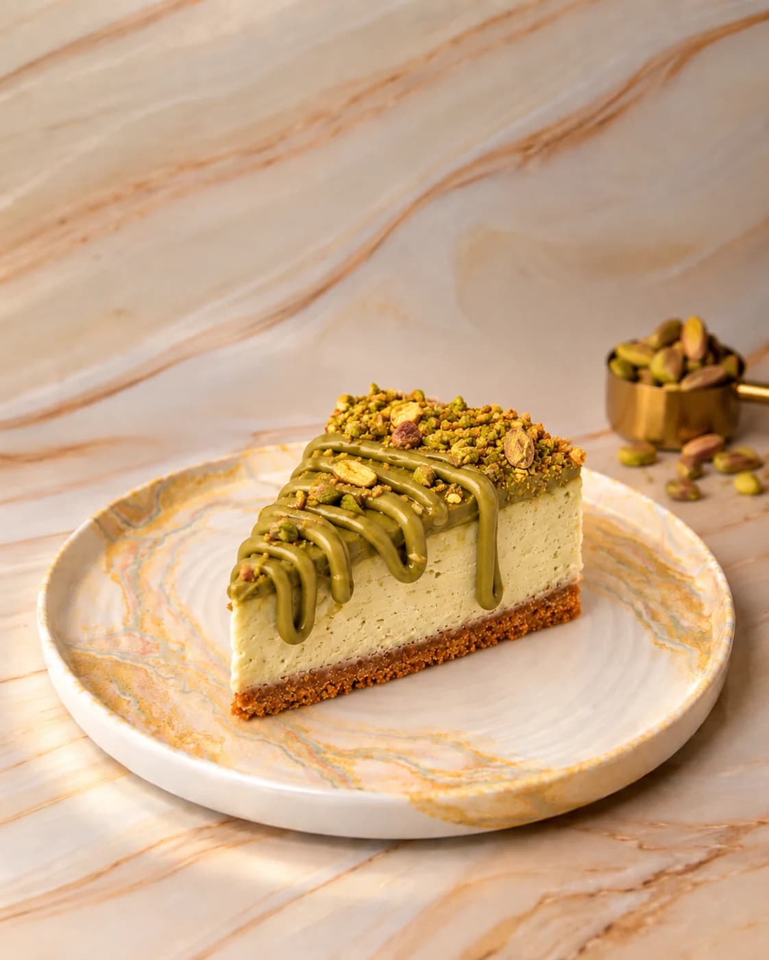 Pistachio cheesecake